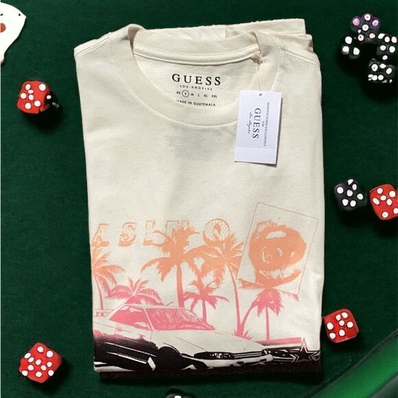 GUESS NWT MENS SMALL CREW NECK GRAPHIC SHORT SLEEVE T SHIRT LAS VEGAS CASINO - Picture 2 of 7